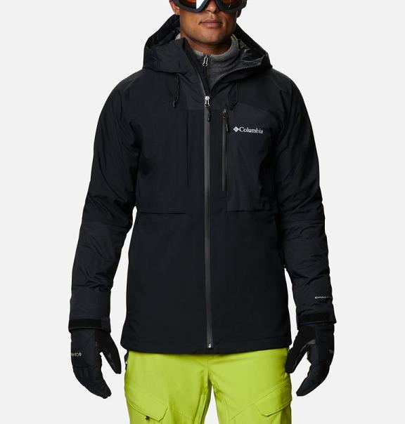 Columbia Banked Run Ski Jacket Black For Men's NZ17326 New Zealand